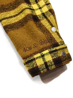 40's & Shorties Brushed Plaid Jacket - Gold -ActiveWear Haven 40s shorties brush plaid jacket gold 04