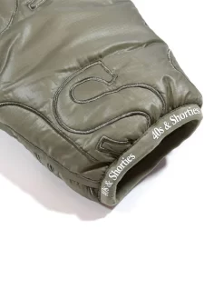 40's & Shorties Logo Embroidered Puffer Jacket - Olive -ActiveWear Haven 40s shorties logo puffer jacket olive 04