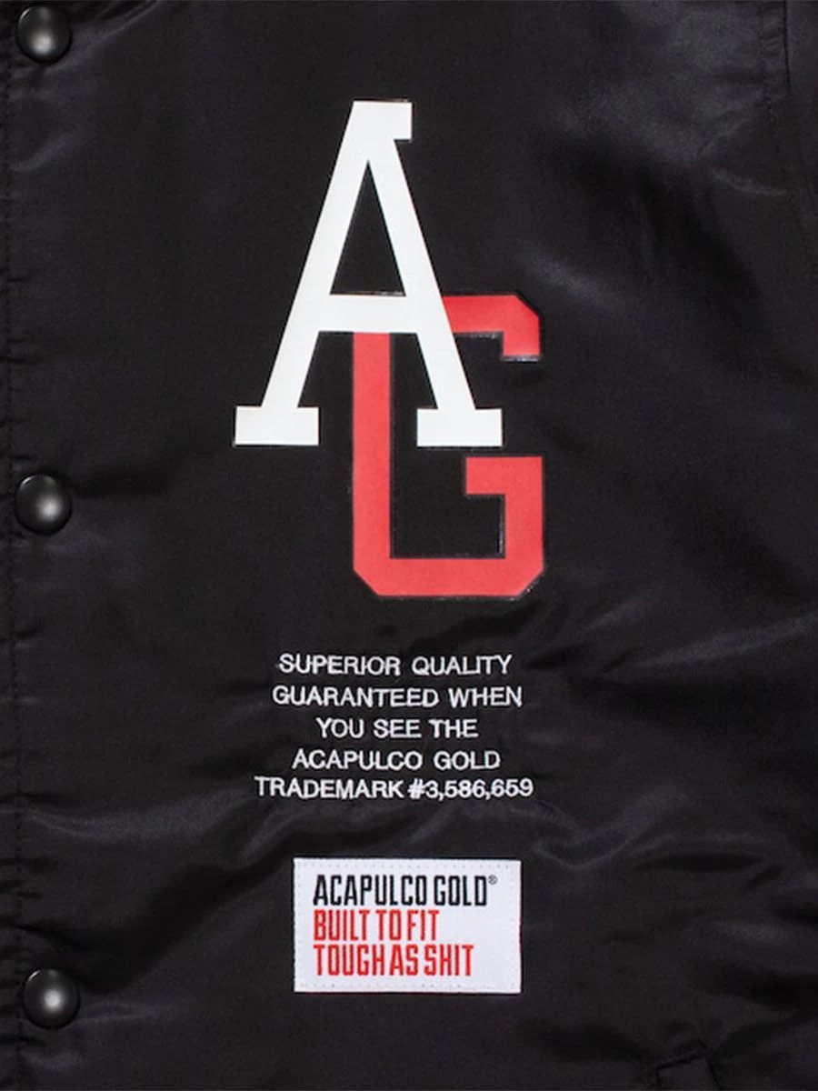 Acapulco Gold AG League Nylon Jacket - Black 2 Acapulco Gold AG League Nylon Jacket - Black - Image 2