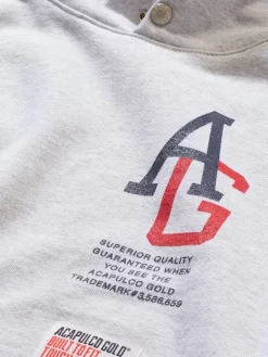 Acapulco Gold AG League Snap Button Pullover Hoodie - Heather Grey -ActiveWear Haven acapulco bomb ag league pullover hoody heather grey 03