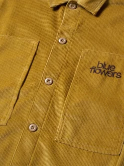 Blue Flowers Guernica Shirt - Dark Sand -ActiveWear Haven blue flowers guernica shirt sand 03