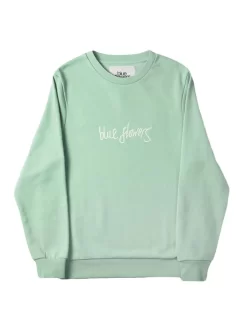 Blue Flowers Pencraft Sweatshirt - Pale Mint