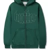 Butter Goods Cropped Zip-Thru Hoody - Washed Fern