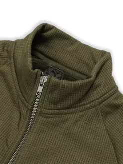 Dancer Zip Crew Fleece - Green -ActiveWear Haven dancer zip crew ripstop fleece army 03