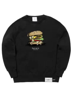 Double Cheeseburger 003 Just Eat It Sweatshirt - Black
