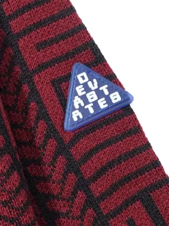 DEVÁ STATES Links Jacquard Knit Sweater - Burgundy -ActiveWear Haven deva jacquard knit sweatshirt burgundy 03