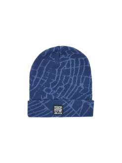 DEVÁ STATES Web Knit Beanie - Blue