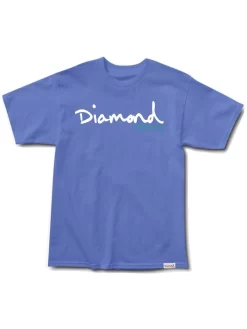 Diamond Supply Co OG Script Overdyed Puff Print T-Shirt - Blue