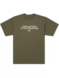Felt X Bricks & Wood Wordmark T-Shirt - Olive