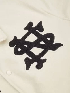 Nothin'Special X Golden Bear Player Varsity Jacket - Natural -ActiveWear Haven nothin special golden bear player varsity jacket natural 05