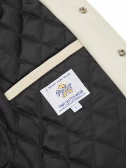 Nothin'Special X Golden Bear Player Varsity Jacket - Natural -ActiveWear Haven nothin special throw up logo hoody black 03 1