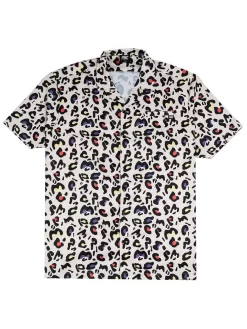 Pestle & Mortar Leopard Print Bowling Shirt - Cream