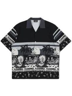 Pleasures Beach Button Down Shirt - Black