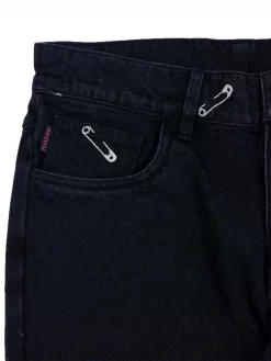Pleasures Safety Pin 5 Pocket Denim - Black -ActiveWear Haven pleasures safety pin 5 pocket denim black 02
