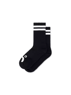 Polar Rib Socks Happy Sad - Black
