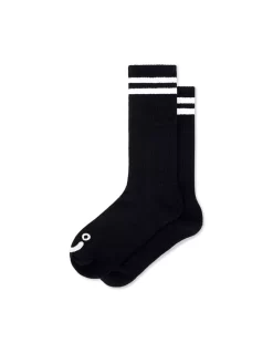 Polar Rib Socks Long Happy Sad - Black