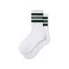 Polar Rib Socks Fat Stripe - White Green