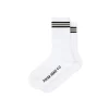 Polar Rib Socks | Stripe - White Black Sage