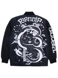 RIPNDIP Mystic Jerm Bomber Jacket - Black -ActiveWear Haven ripndip mystic jerm jacket black 03