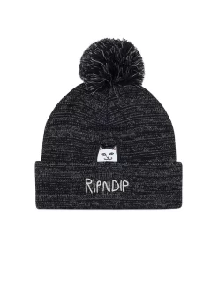 RIPNDIP Lord Nermal Pom Beanie - Black Charcoal