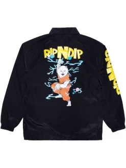 RIPNDIP Super Sanerm Coach Jacket - Black -ActiveWear Haven ripndip super sanerm coach jacket black 03