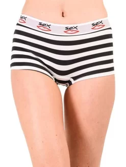 Sex Skateboards Stripey Womens Boxers - Black