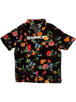 StreetX Floral Wordmark S/S Shirt - Black